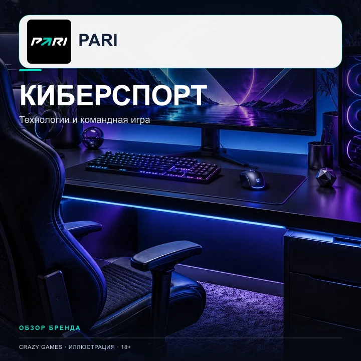 Киберспорт в Pari: CS2, Dota 2 и другие дисциплины. Иллюстрация.