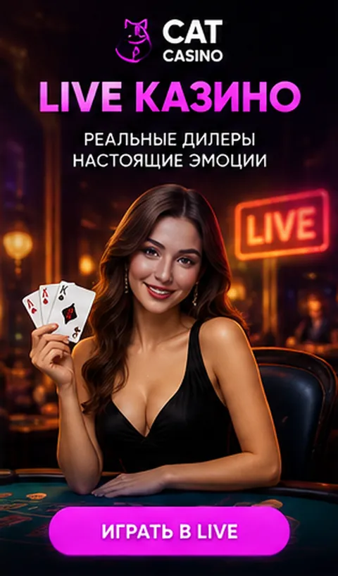 Live-казино Cat Casino: столы с живыми дилерами.